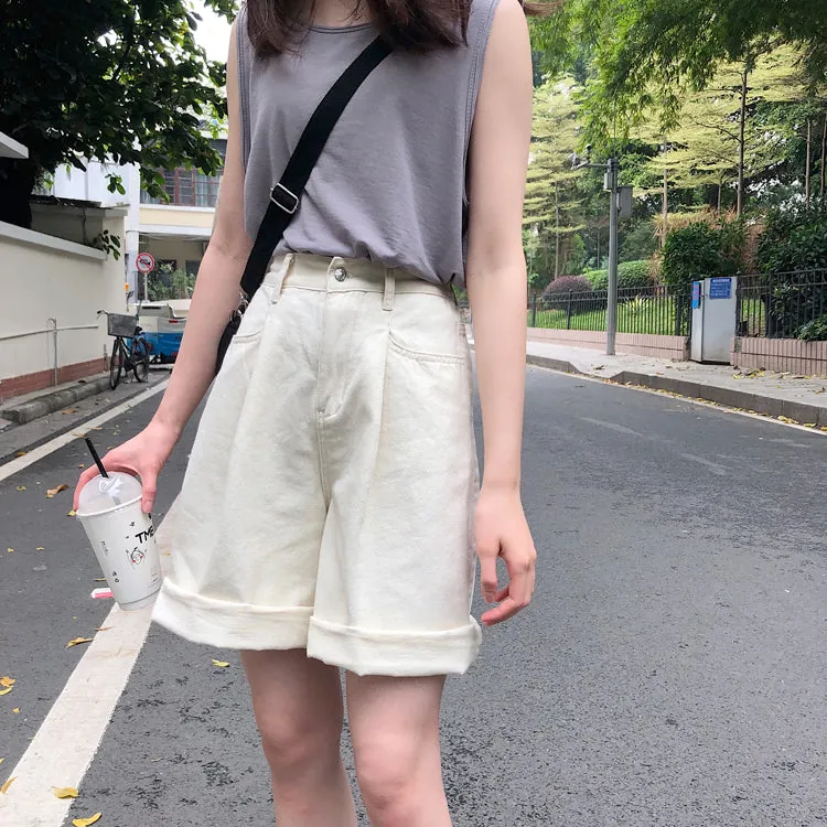 [Korean Style] Fayee High Waist Solid Color Shorts