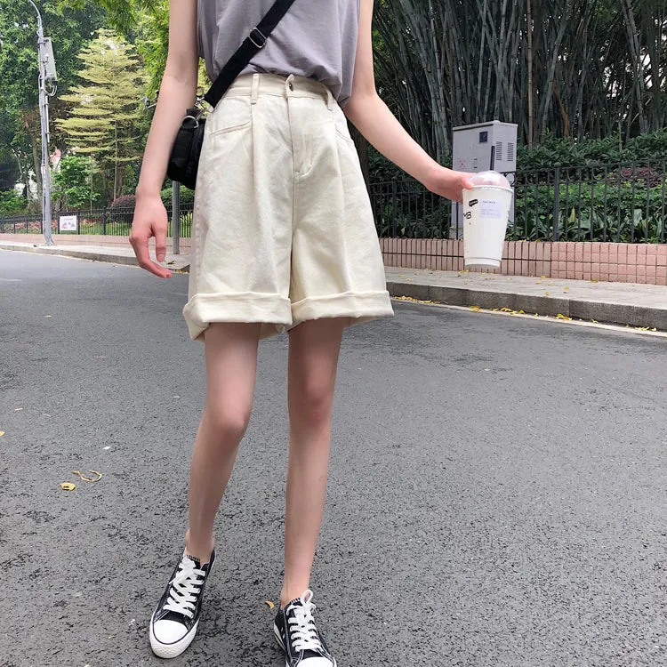 [Korean Style] Fayee High Waist Solid Color Shorts
