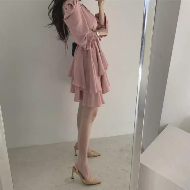 [Korean Style] Freyja Ruffle Mini Dress