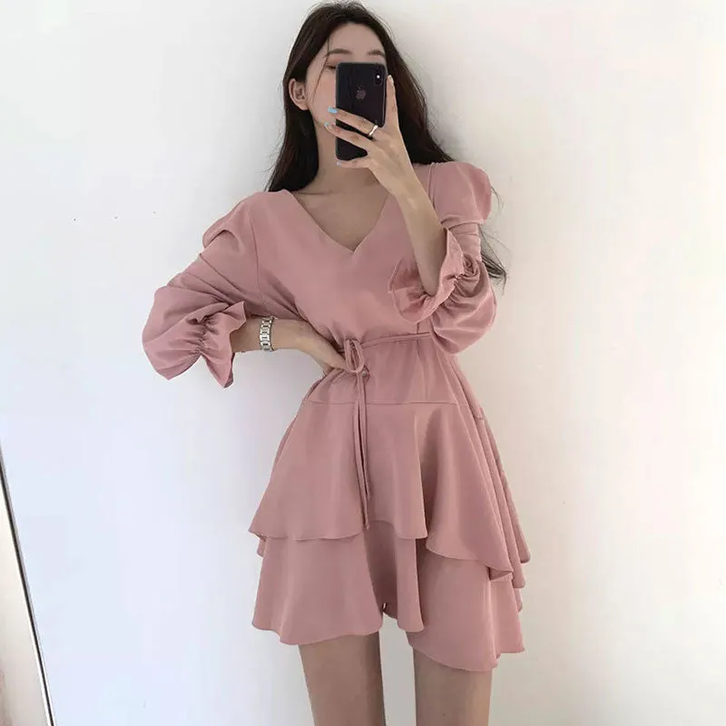 [Korean Style] Freyja Ruffle Mini Dress