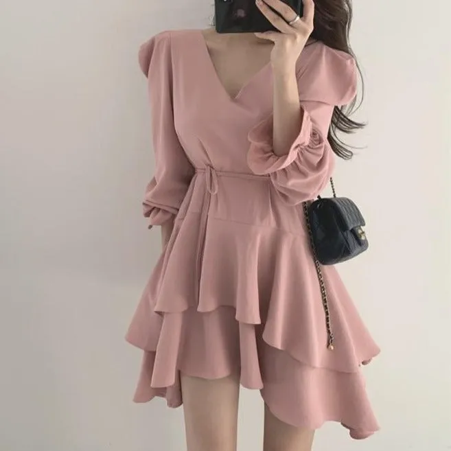 [Korean Style] Freyja Ruffle Mini Dress