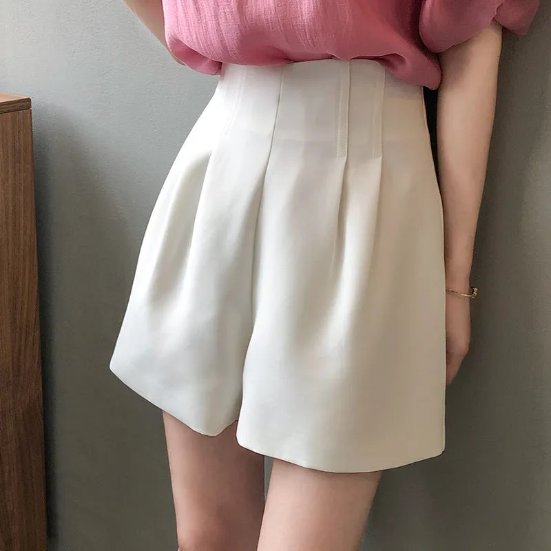 [Korean Style] High Rise Tulip Dress-up Pleated Shorts