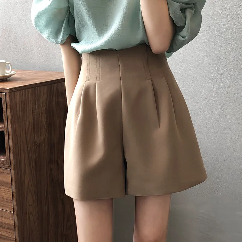 [Korean Style] High Rise Tulip Dress-up Pleated Shorts