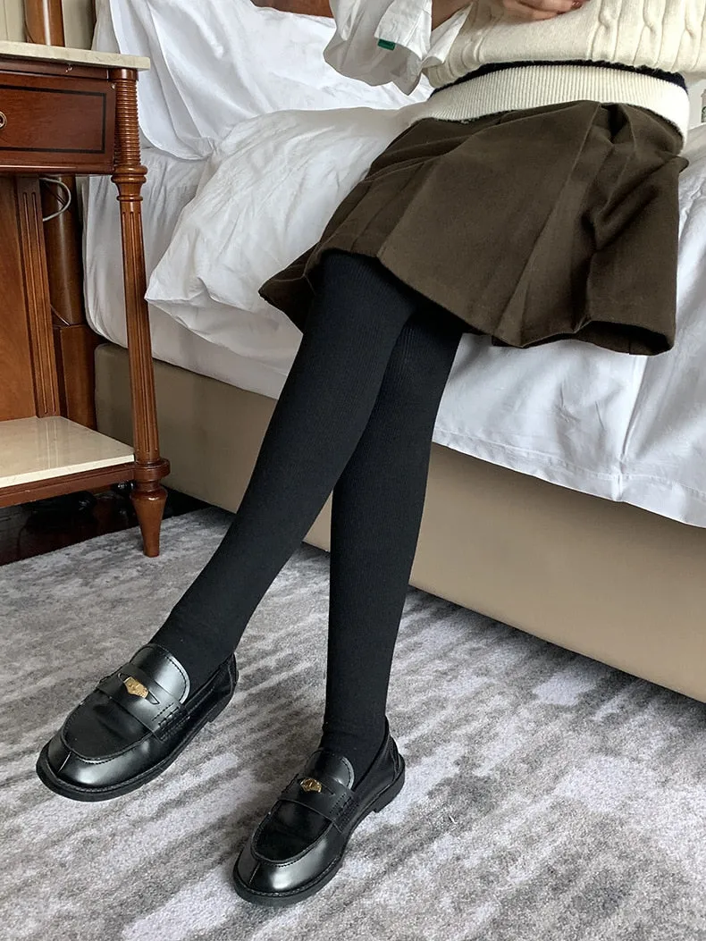 [Korean Style] High Waisted Tummy Control Thick Stretchy Stirrup Legging Tights