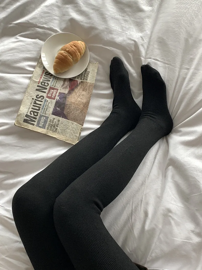 [Korean Style] High Waisted Tummy Control Thick Stretchy Stirrup Legging Tights
