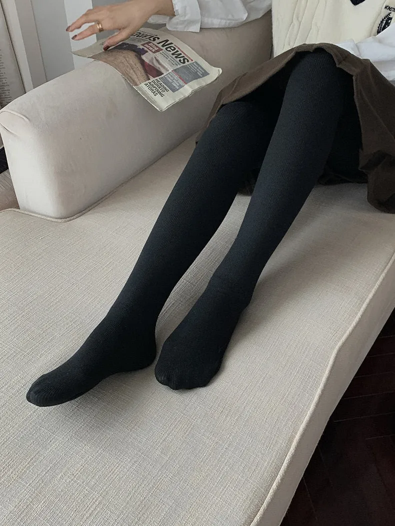 [Korean Style] High Waisted Tummy Control Thick Stretchy Stirrup Legging Tights