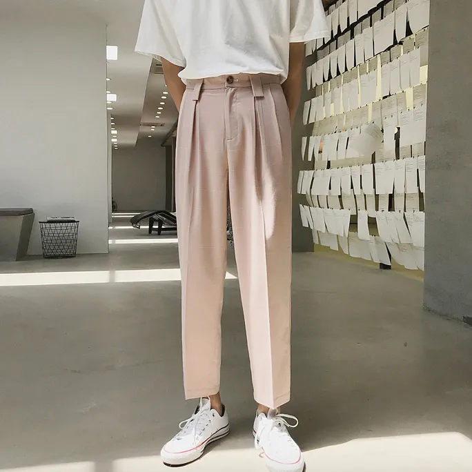 [Korean Style] Hust Straight Plaid Trousers