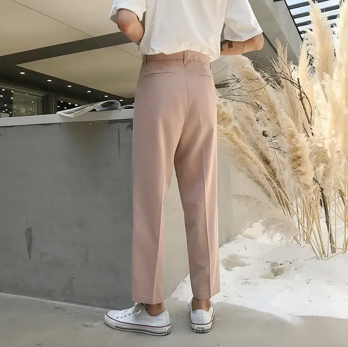 [Korean Style] Hust Straight Plaid Trousers