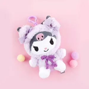 Kuromi Fluffy Hoodie Clip-On Plush