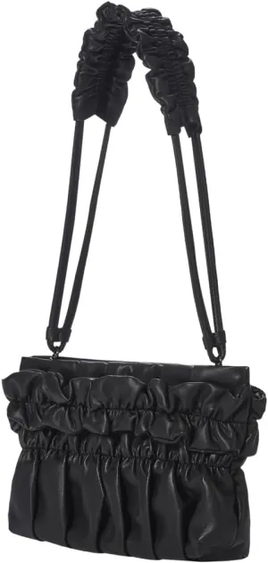 KWANI Tate Ruched Mini Handbags PU Leather Cross Body Bag Clutch Purse Wristlet Wallet for Women 2 Types Straps