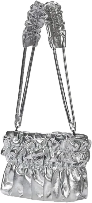 KWANI Tate Ruched Mini Handbags PU Leather Cross Body Bag Clutch Purse Wristlet Wallet for Women 2 Types Straps