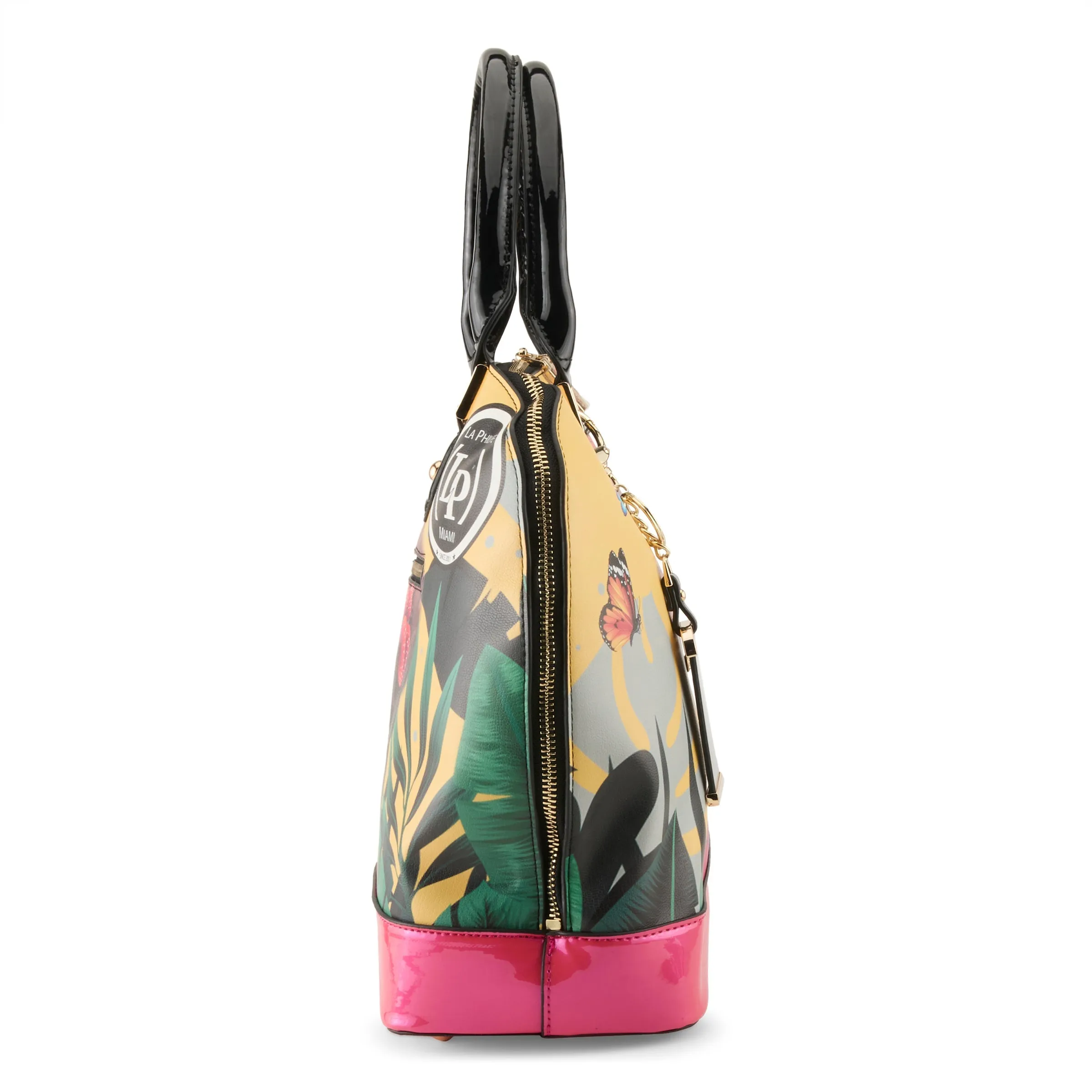 La Philipe Butterfly Fly Handbag Oval Women’s Pu Leather Yellow Lp1027 12