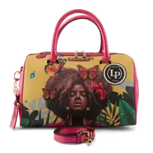 La Philipe Lp1020 12 Butterfly Fly Handbag Classic Yellow Pu Leather