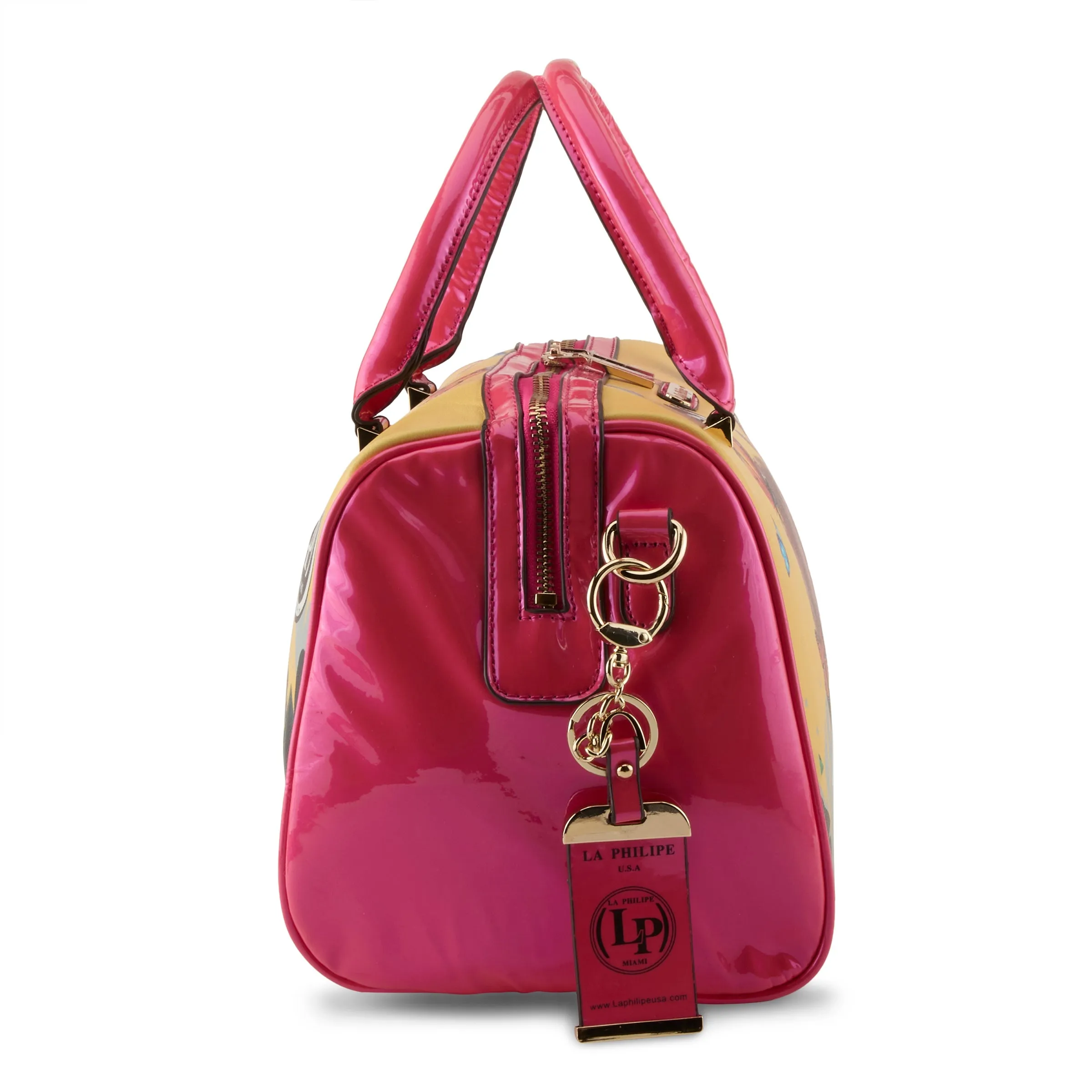 La Philipe Lp1020 12 Butterfly Fly Handbag Classic Yellow Pu Leather