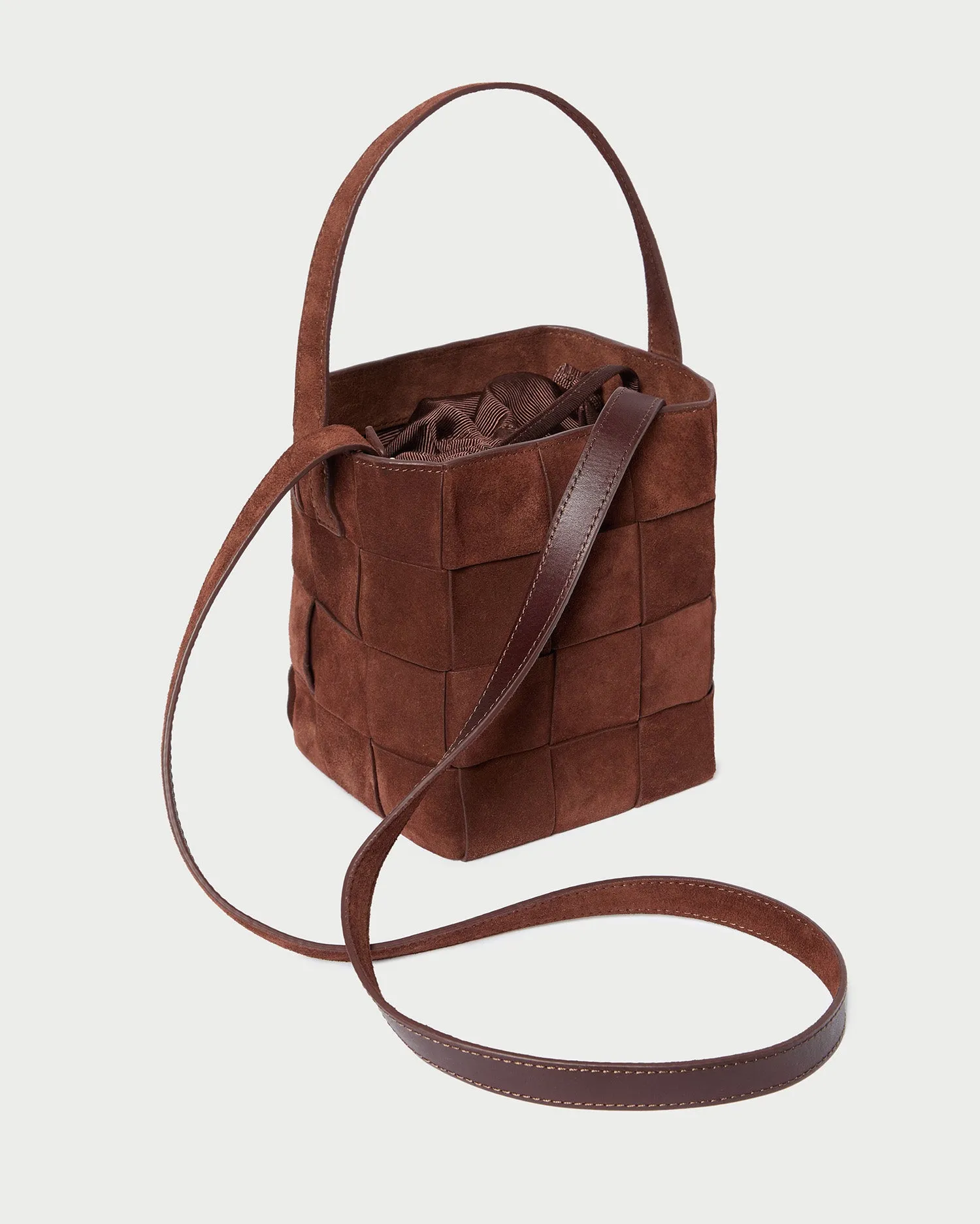Laith Espresso Woven Bucket Bag