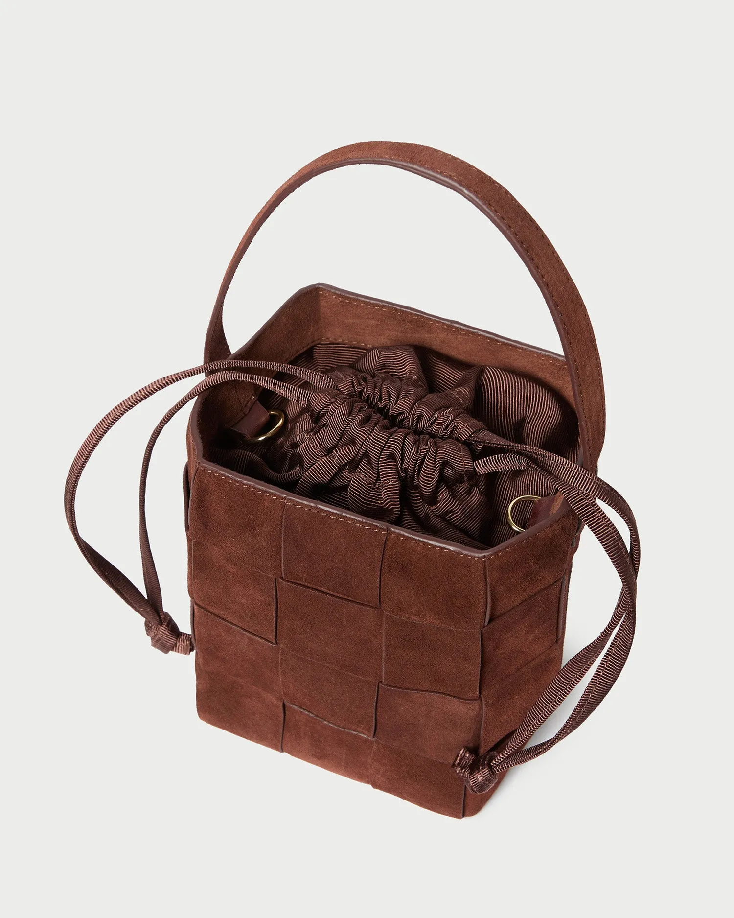 Laith Espresso Woven Bucket Bag