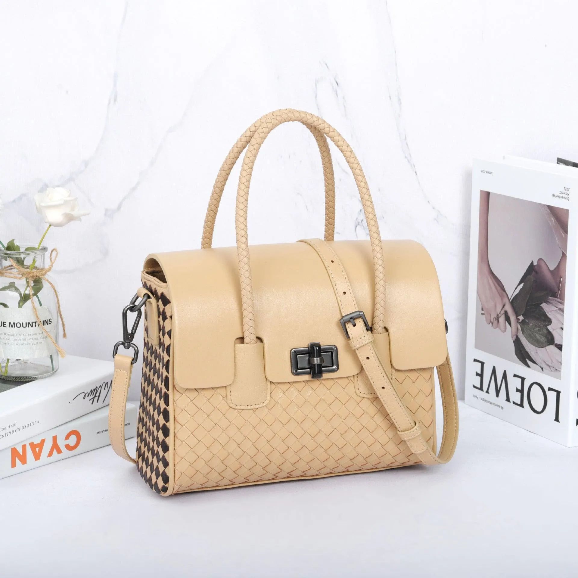 Lambskin Leather Shoulder Bag Handwoven, Small Designer Bag,  Woven Purse Women Classic bag Crossbody Luxury Bag, Birthday Gift For Her
