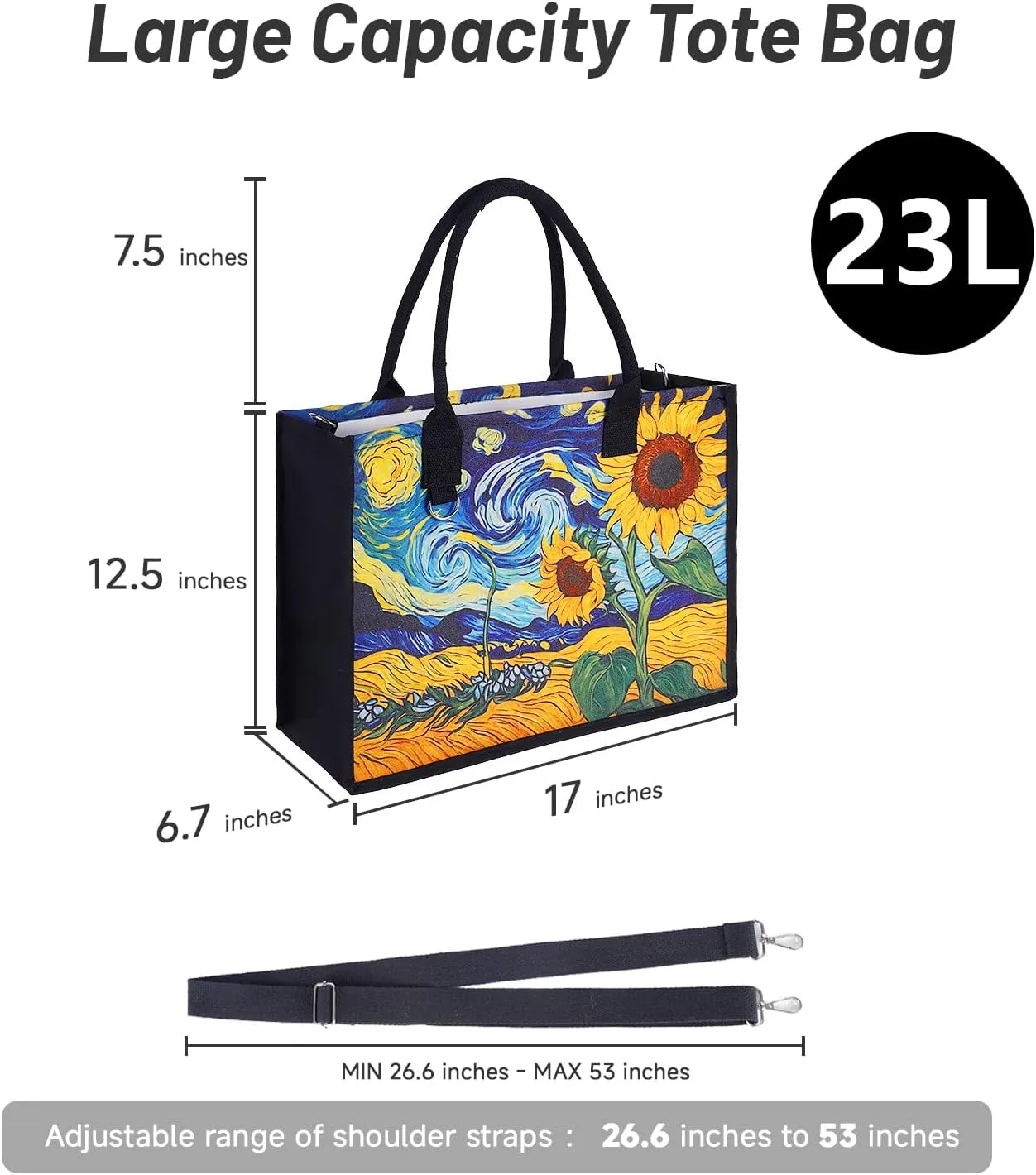 Large Canvas Tote Bag for Women with Zipper and Pocket Fashion Women Vintage Floral Handbags Travel Crossbody Bags
