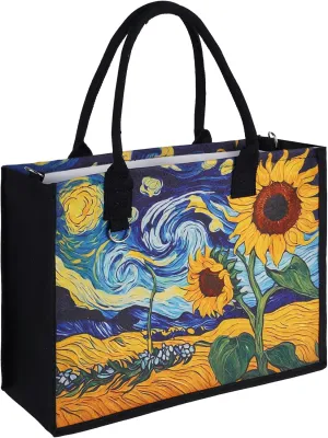 Large Canvas Tote Bag for Women with Zipper and Pocket Fashion Women Vintage Floral Handbags Travel Crossbody Bags