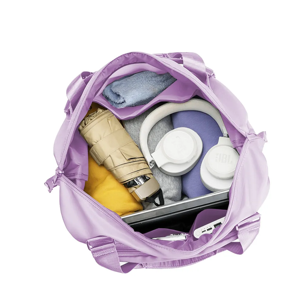 Large Capacity Folding Travel Bag Collapsible Travel Bag Expandable Water-resistant Duffel Bag Purple