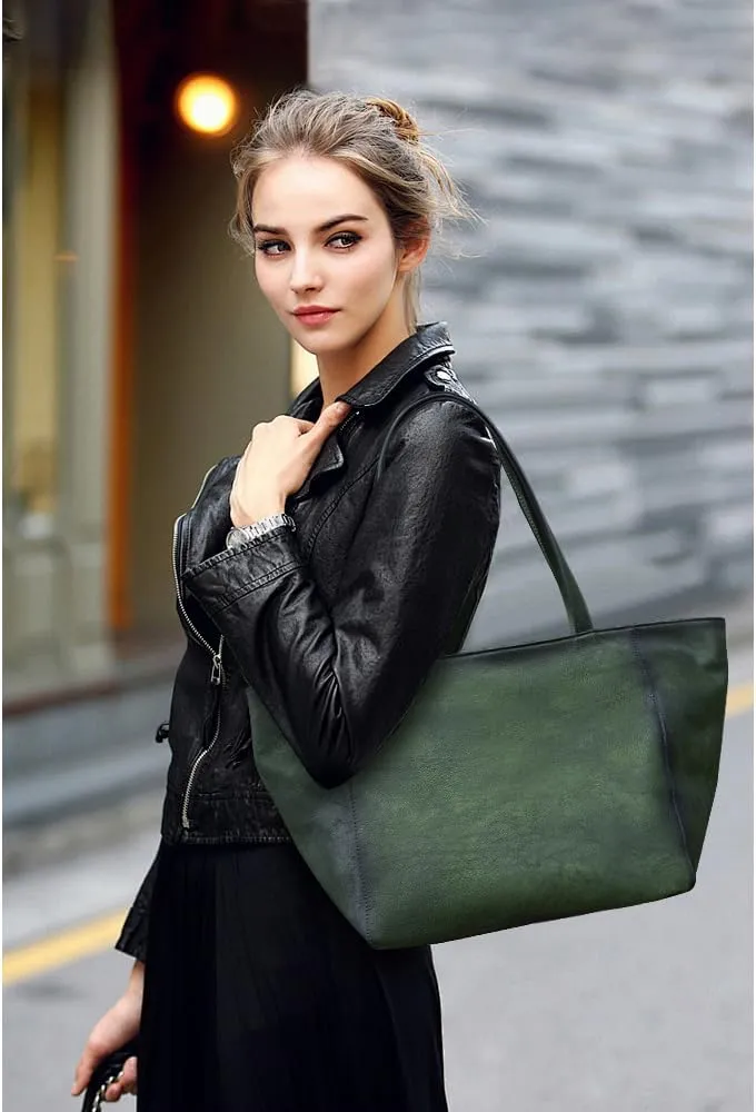 Large Tote Bag for Women Genuine Leather Handbag Purse Women's Shoulder Bags Soft Travel Purses