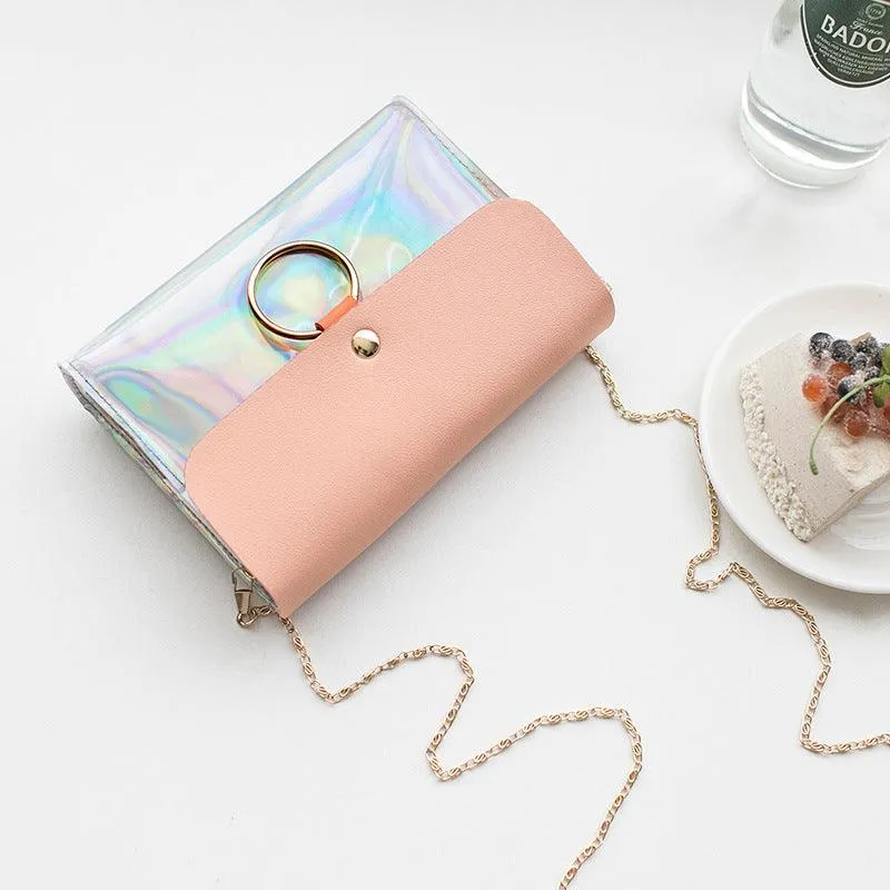 Laser Crossbody Bag For Women Chain Mini Shoulder Bag Circle Small Messenger Bag Ladies Handbags and Purses evening clutch bags