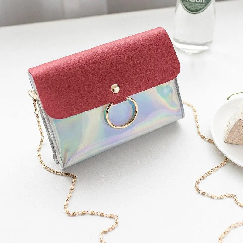 Laser Crossbody Bag For Women Chain Mini Shoulder Bag Circle Small Messenger Bag Ladies Handbags and Purses evening clutch bags