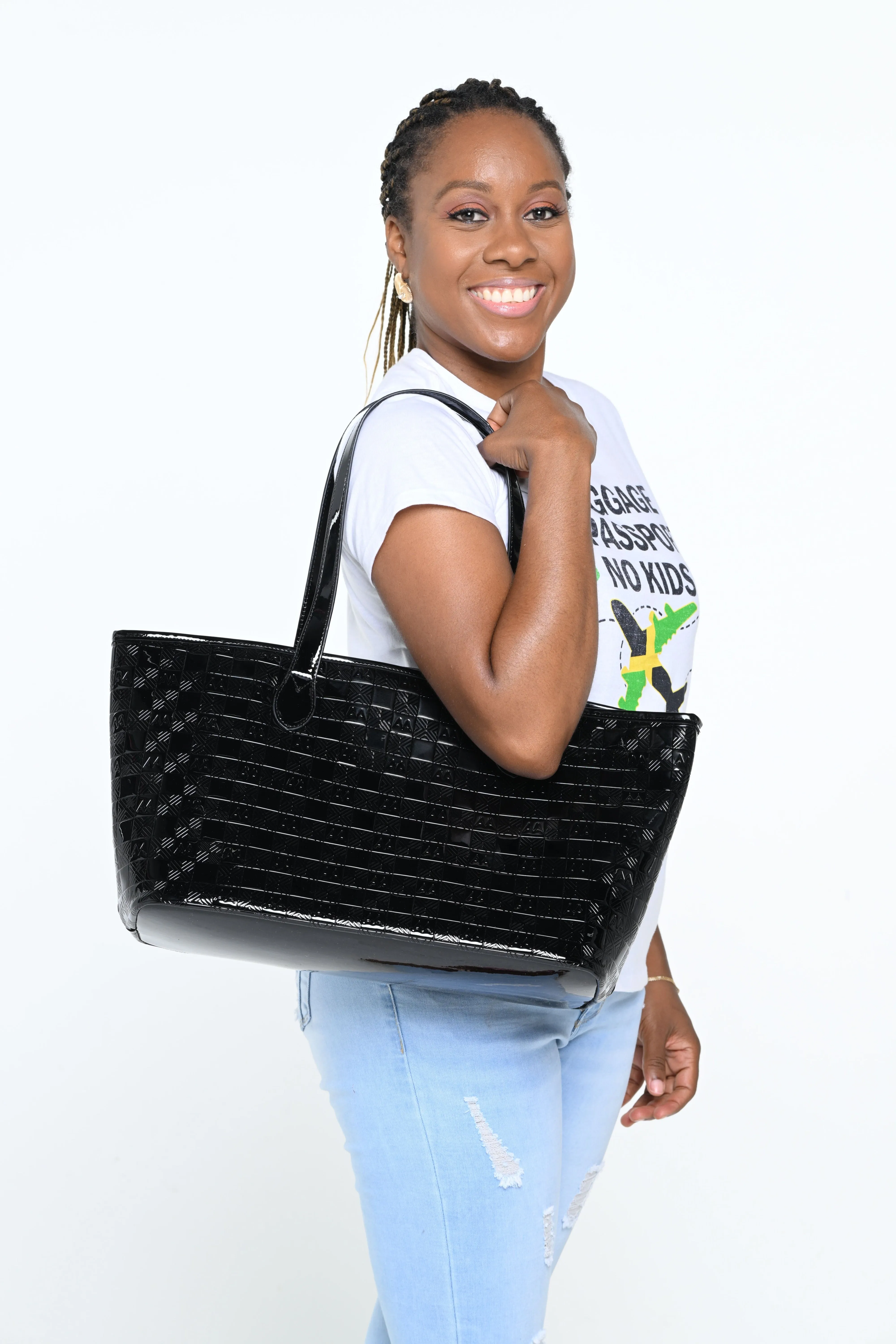 Latonya Checkered Pattern Tote