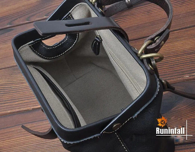 Leather Small Doctor Style Crossbody Bag For Women