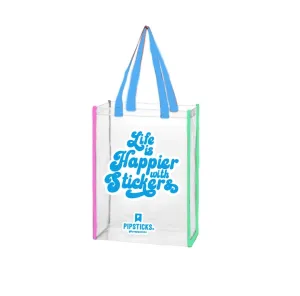 Life Is Happier With Stickers Tote Bag