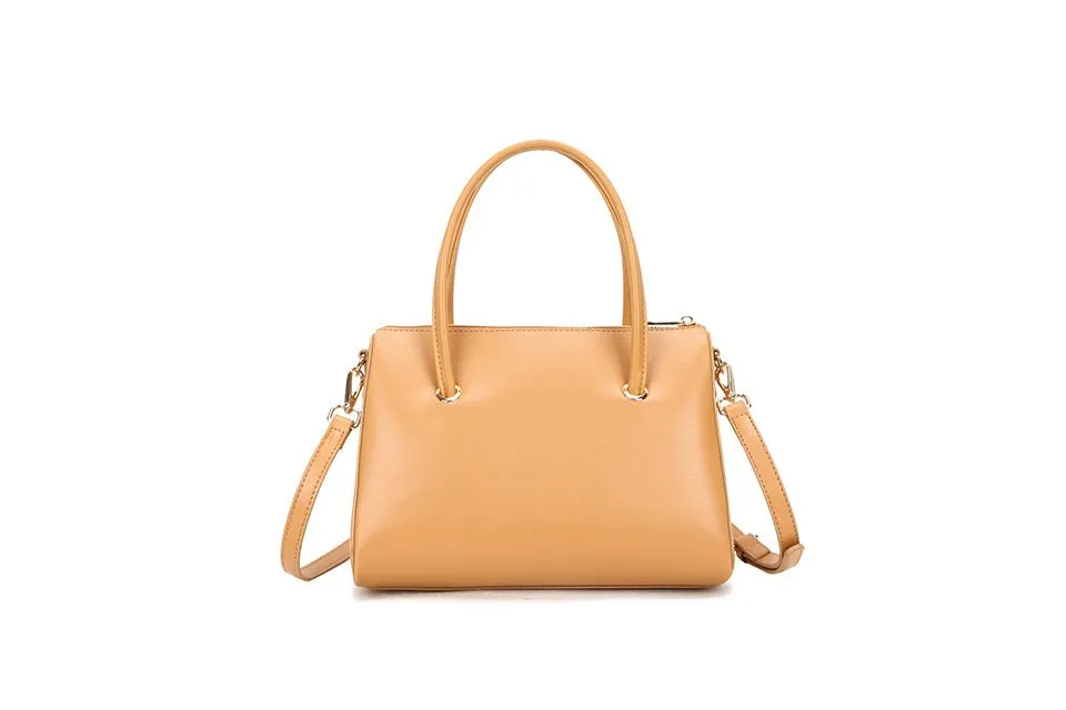 Light Tan Tote Pom Pom Handbag