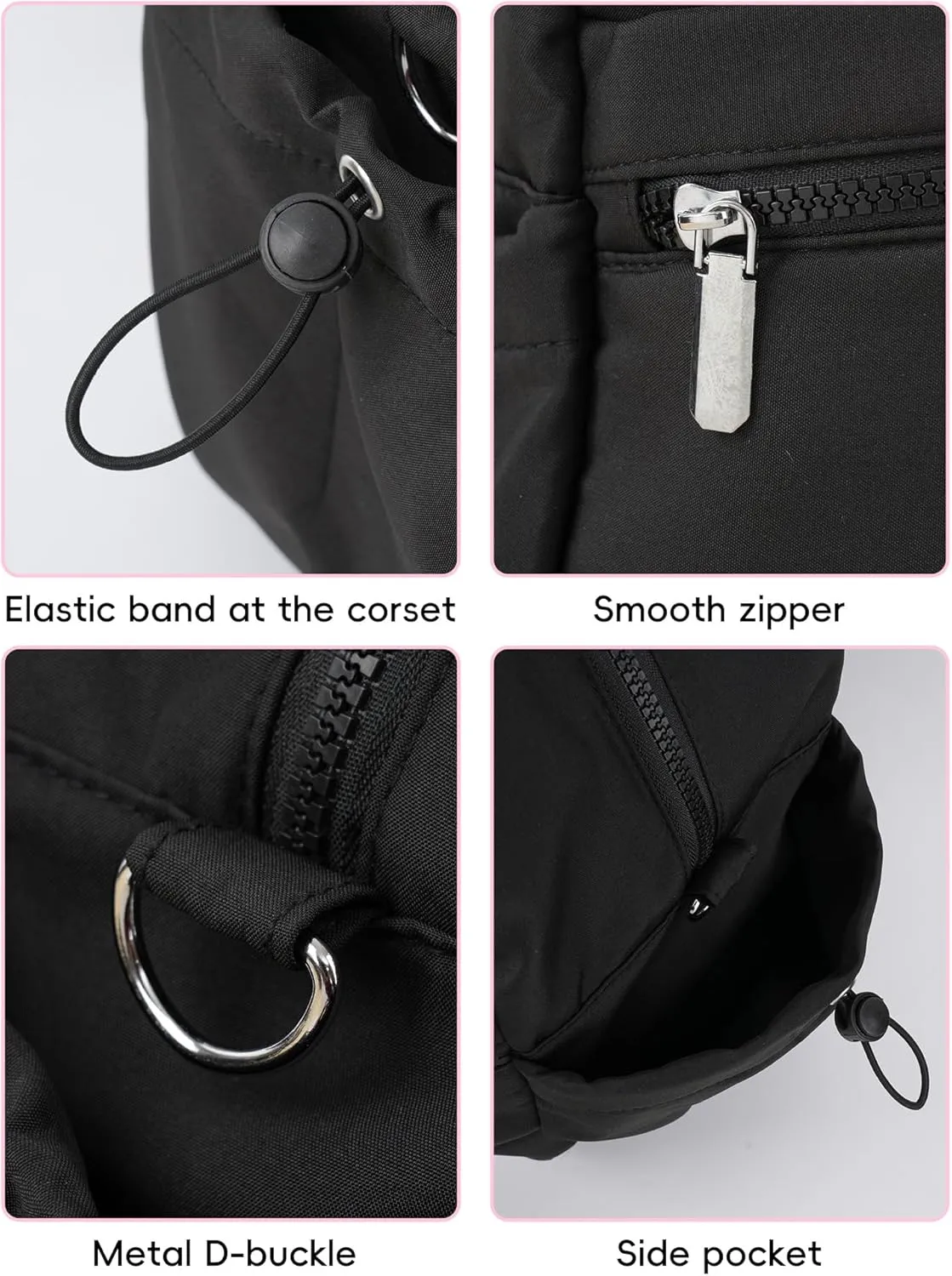 Lightweight Duffle Bag for Travel Crossbody Bags for Women Gym Bag with Wet Pocket 30L Weekender Bag black