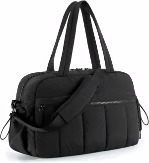 Lightweight Duffle Bag for Travel Crossbody Bags for Women Gym Bag with Wet Pocket 30L Weekender Bag black