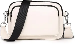 Lightweight Genuine Leather Crossbody Bags for Women,Multi-Pockets Cell Phone Shoulder Purses for Women,Zipper Mini Handbags