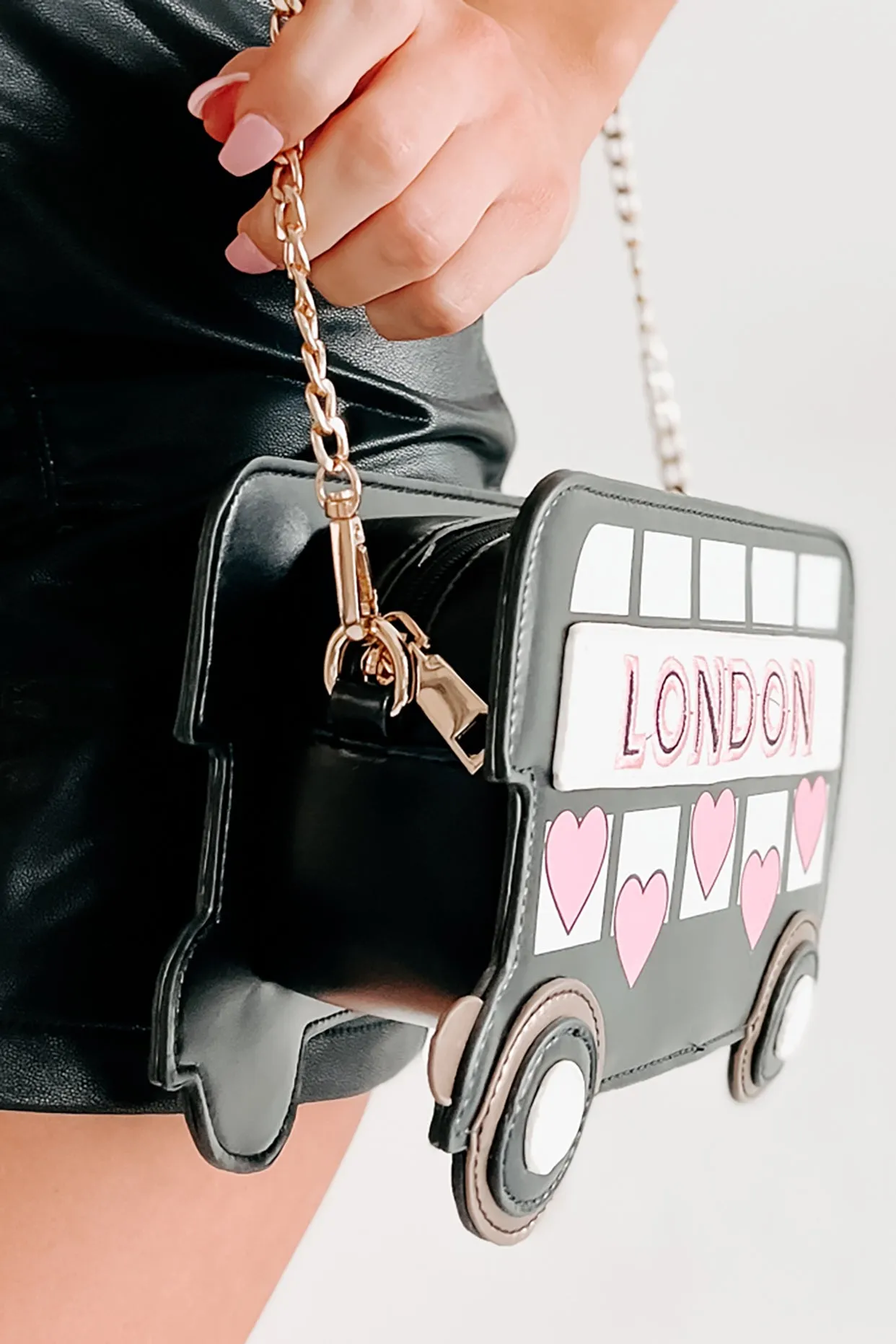 London Tour Bus Shaped Crossbody (Black)