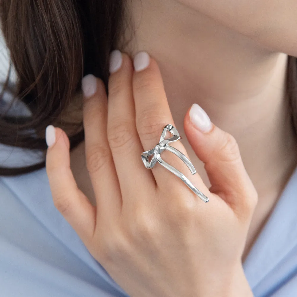 Long Bowknot Cuff Ring