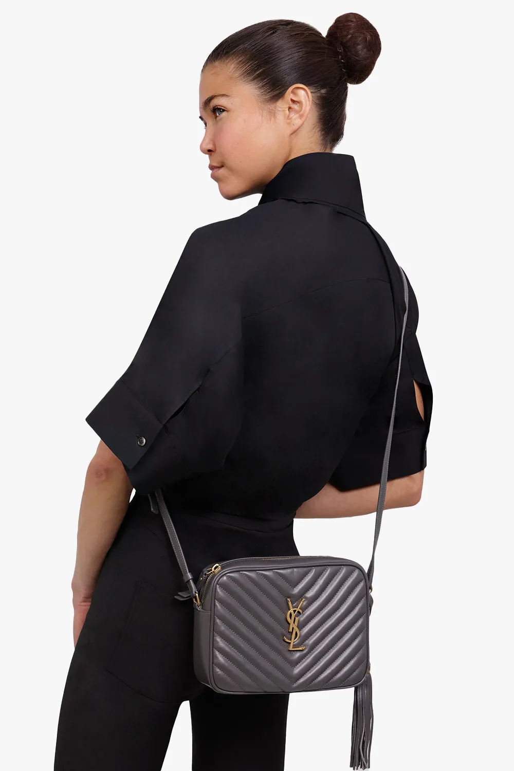 LOU QUILTED CAMERA BAG | STORM/GOLD