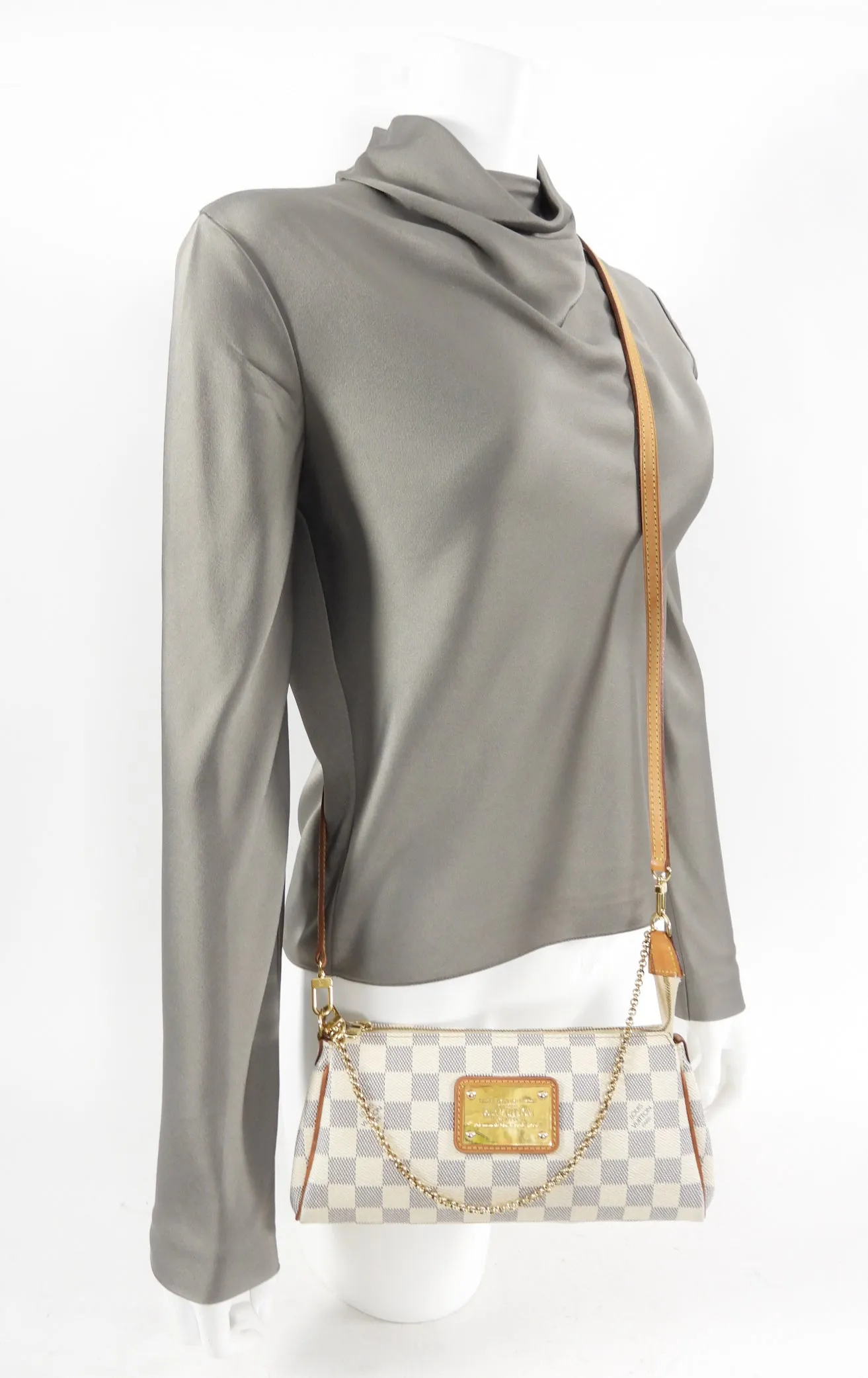 Louis Vuitton Damier Azur Eva Pochette Crossbody Bag