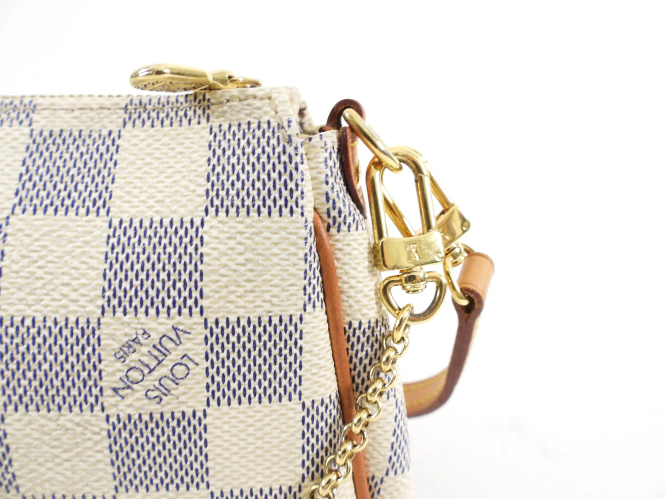 Louis Vuitton Damier Azur Eva Pochette Crossbody Bag