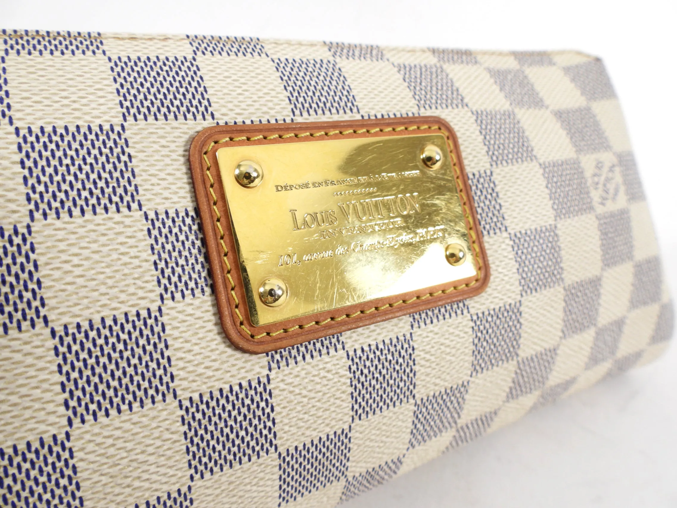 Louis Vuitton Damier Azur Eva Pochette Crossbody Bag