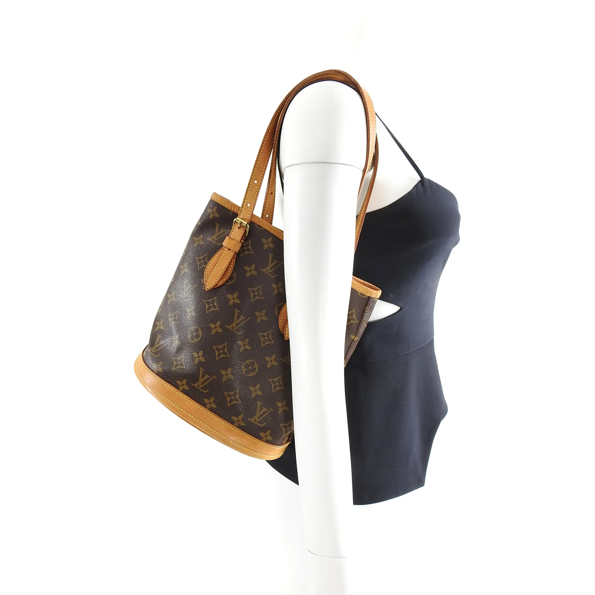 Louis Vuitton Monogram Petit Bucket Small Tote Bag