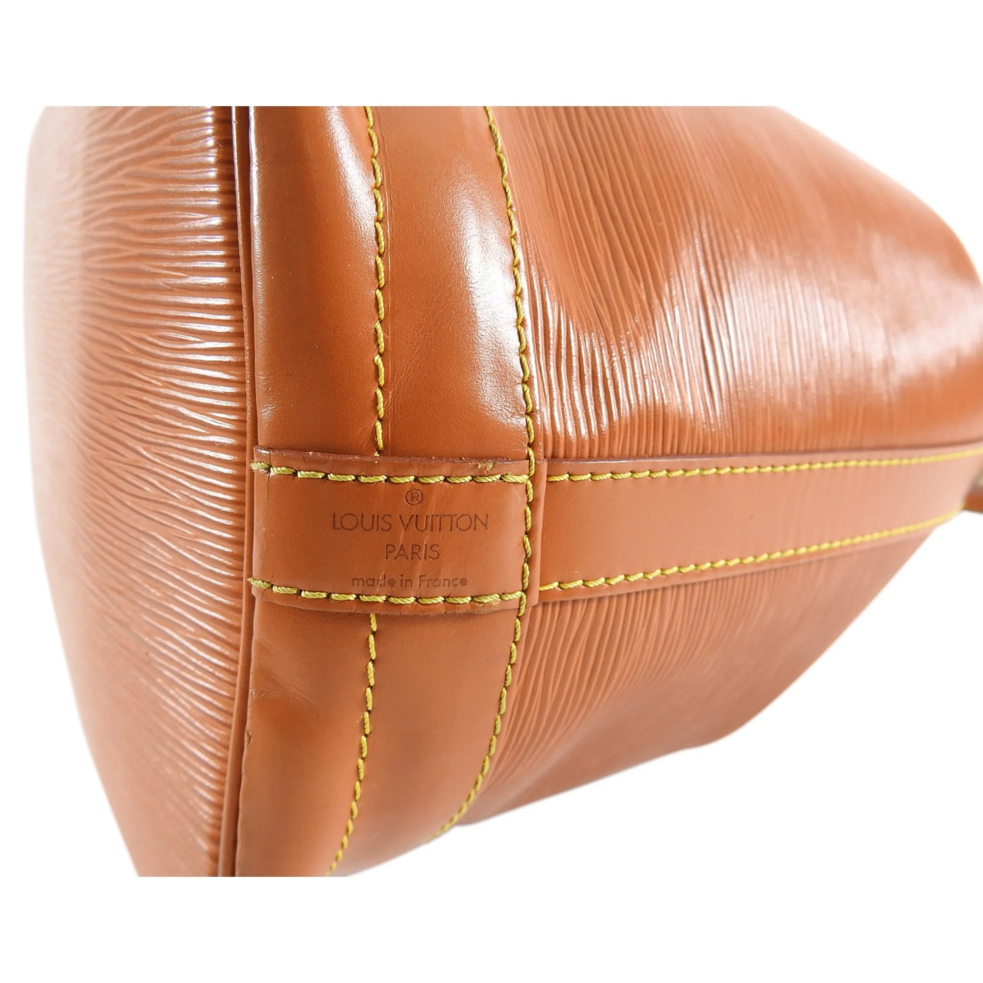 Louis Vuitton Vintage 1993 Tan Epi Leather Noe GM Bucket Bag