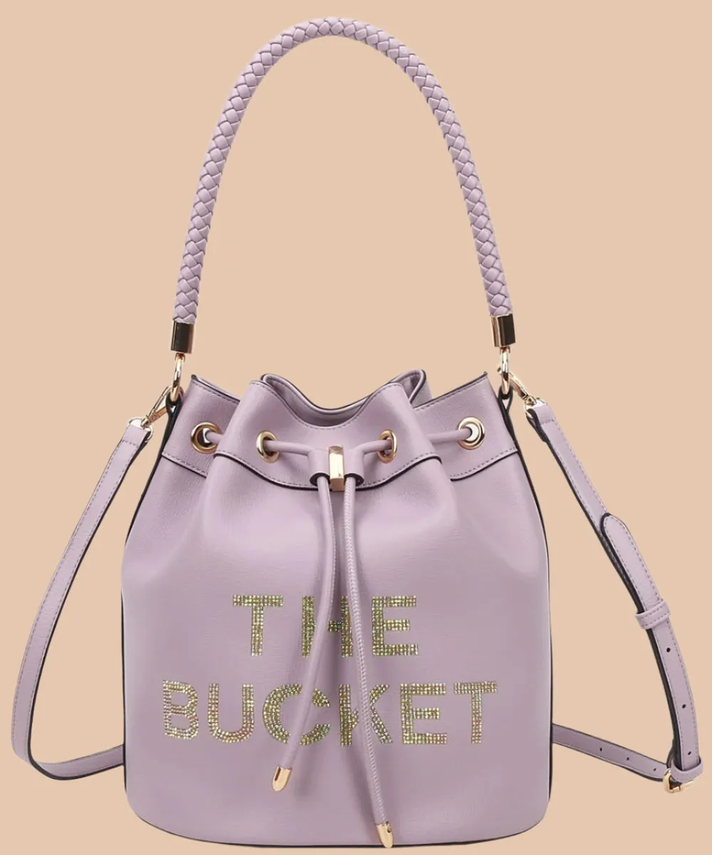 Love, Always Rhinestone Bucket Bag