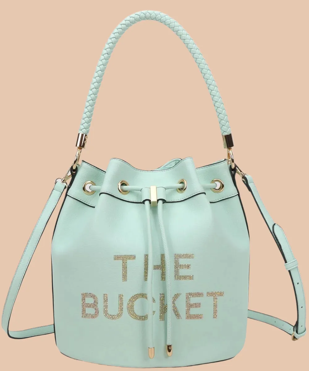 Love, Always Rhinestone Bucket Bag