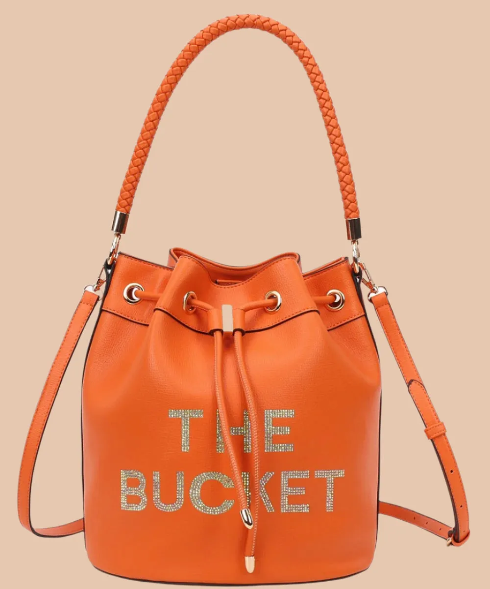 Love, Always Rhinestone Bucket Bag