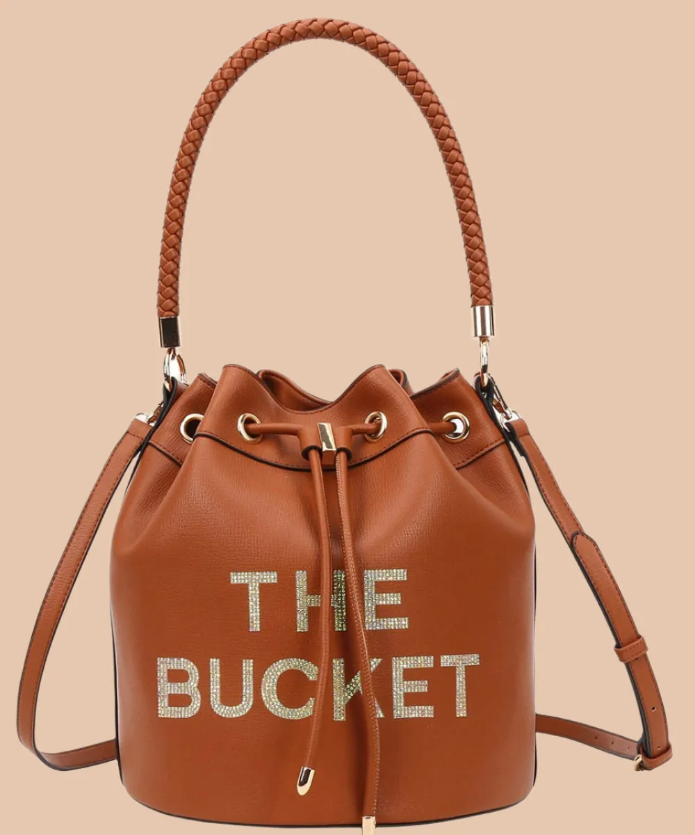 Love, Always Rhinestone Bucket Bag