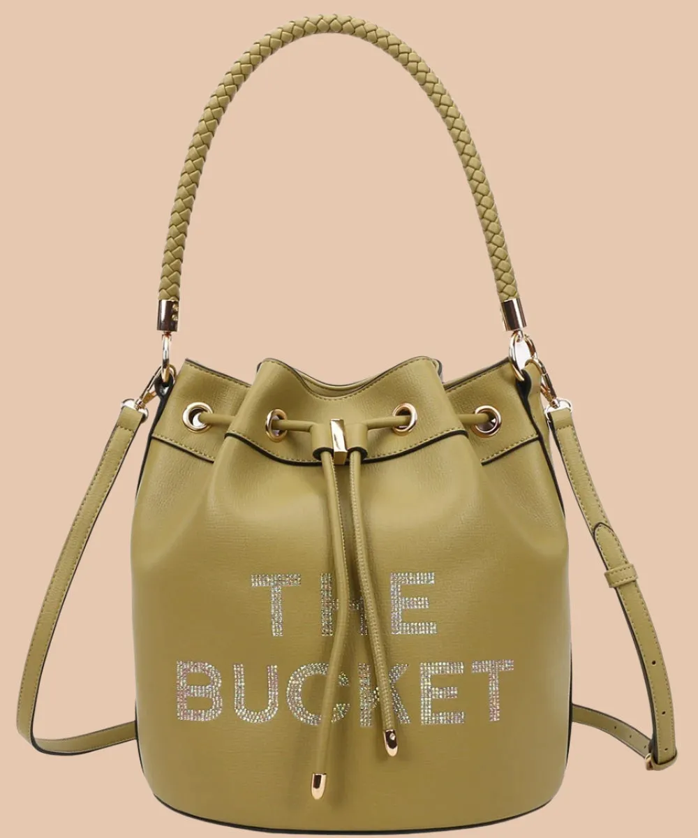 Love, Always Rhinestone Bucket Bag