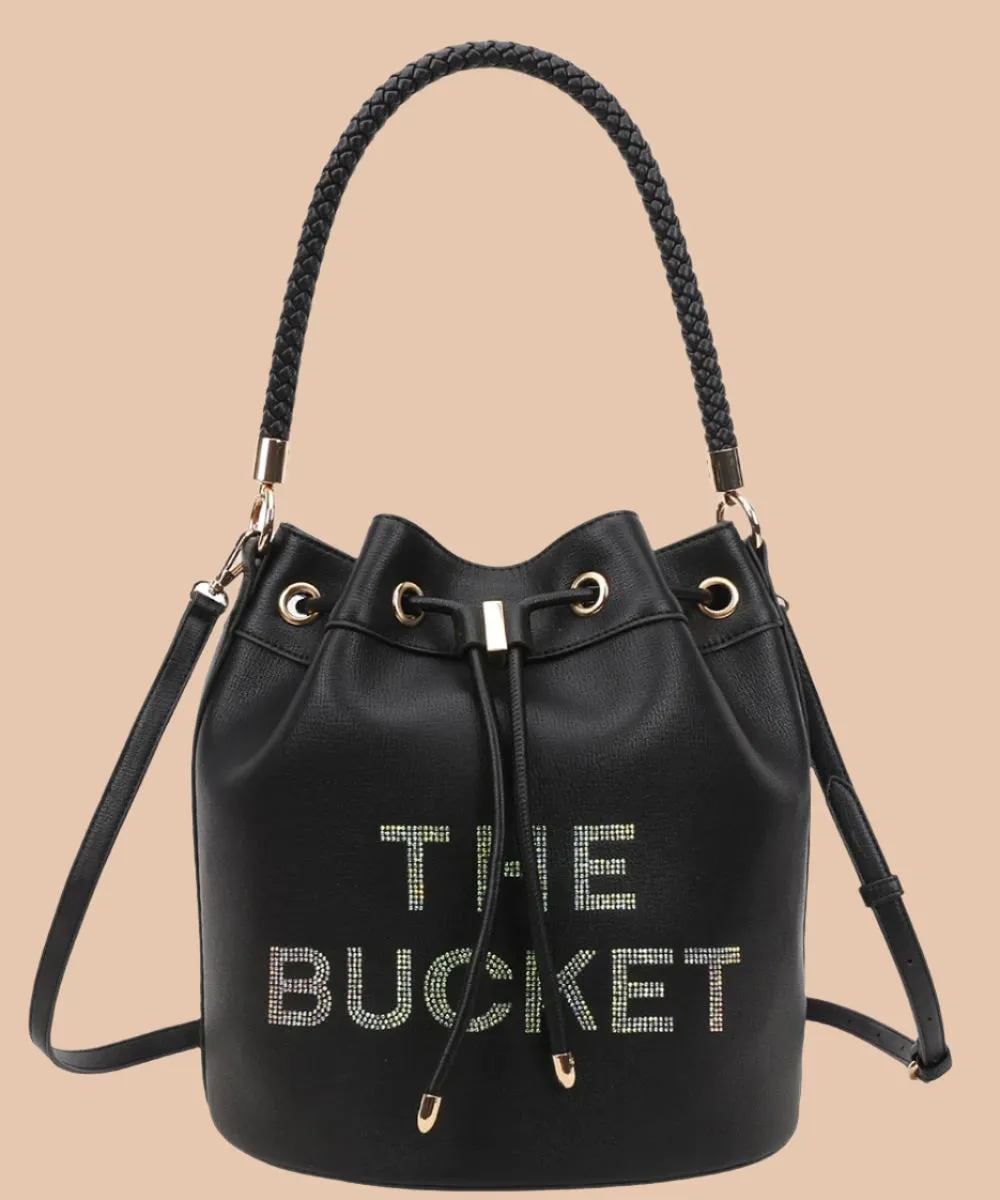 Love, Always Rhinestone Bucket Bag