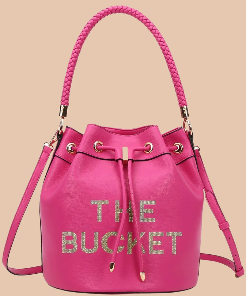 Love, Always Rhinestone Bucket Bag