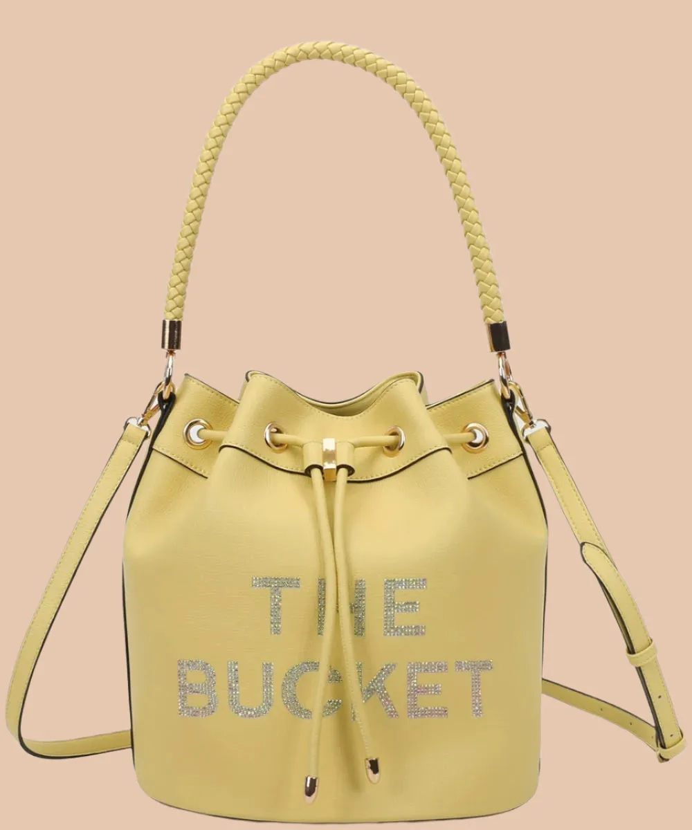 Love, Always Rhinestone Bucket Bag